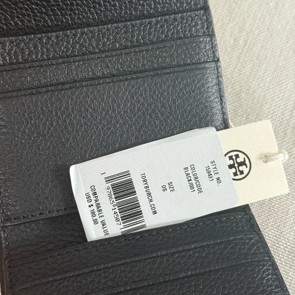 880+! New Tory Burch Britten in black Leather Satchel and Britten bifold wallet